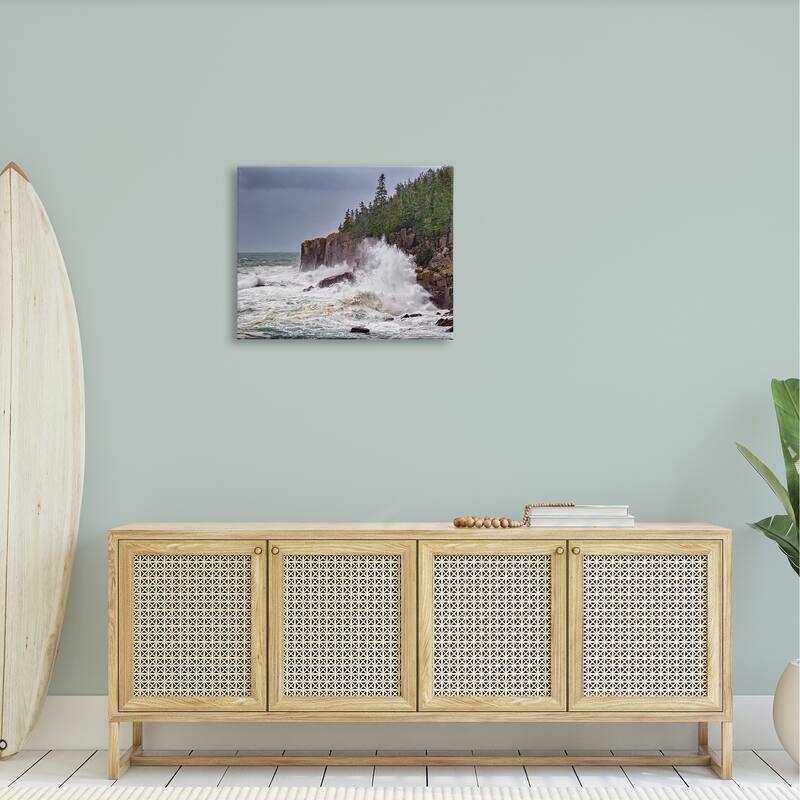 Stupell Crashing Ocean Waves Cliff Wall Canvas Wall Art by Rick Berk