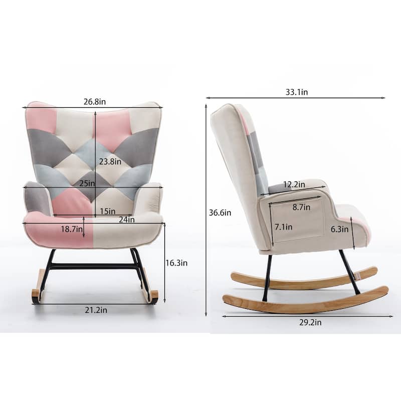 Modern Patchwork Accent Chair for Living Room Bedroom Studio