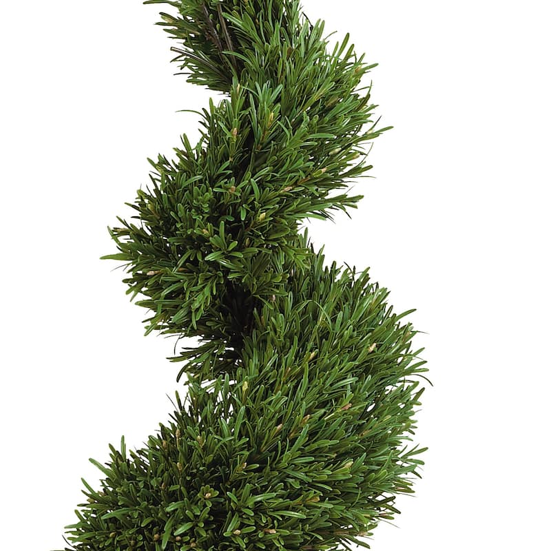 4ft Spiral Silk Rosemary Tree - Indoor Outdoor Artificial Topiary Bush DÃ©cor - 4ft.
