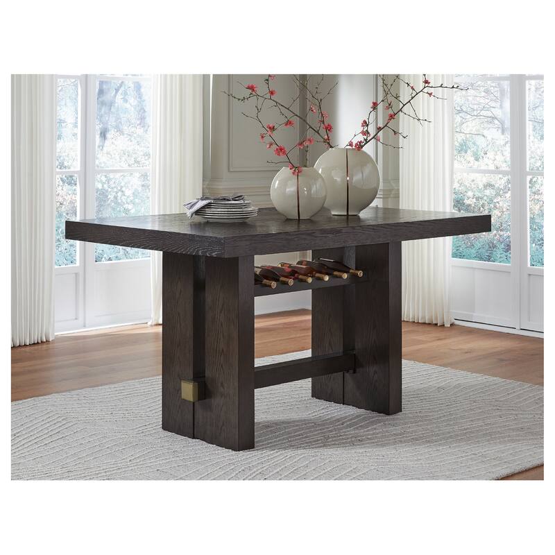 Signature Design by Ashley Burkhaus Dark Brown Rectangular Dining Counter Table - 66"W x 42"D x 36"H - 66"W x 42"D x 36"H - Brown