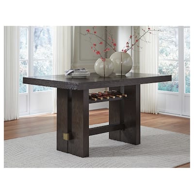 Signature Design by Ashley Burkhaus Dark Brown Rectangular Dining Counter Table - 66"W x 42"D x 36"H
