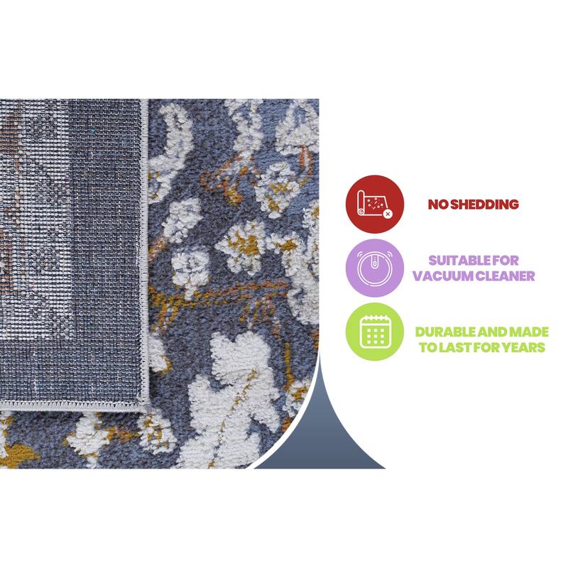 2X8 Abstract Non-Shedding Living Room Bedroom Dining Home Office Stylish and Stain Resistant Area Rug - 6' x 7'