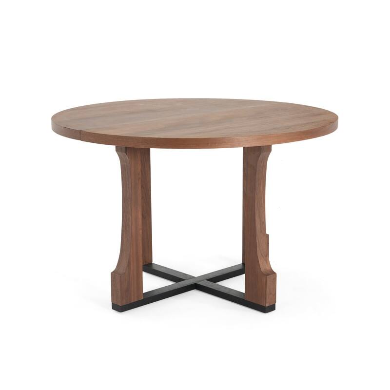 48-inch Round Dining Table for 4 - Farmhouse Pedestal Base Kitchen Table