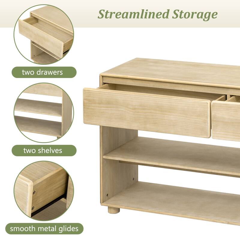 Console Table Entryway Table with Drawers and Shelves