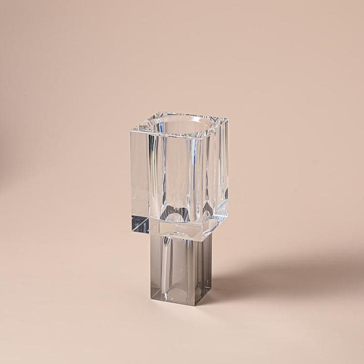 Square Vase Crystal Colored Base