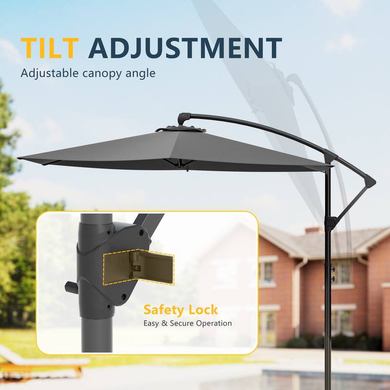 Outdoor 10FT Patio Offset umbrella for Garden