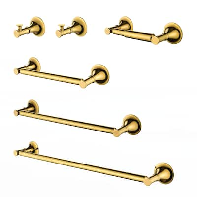 6 Piece Bathroom Towel Rack Set Wall Mount