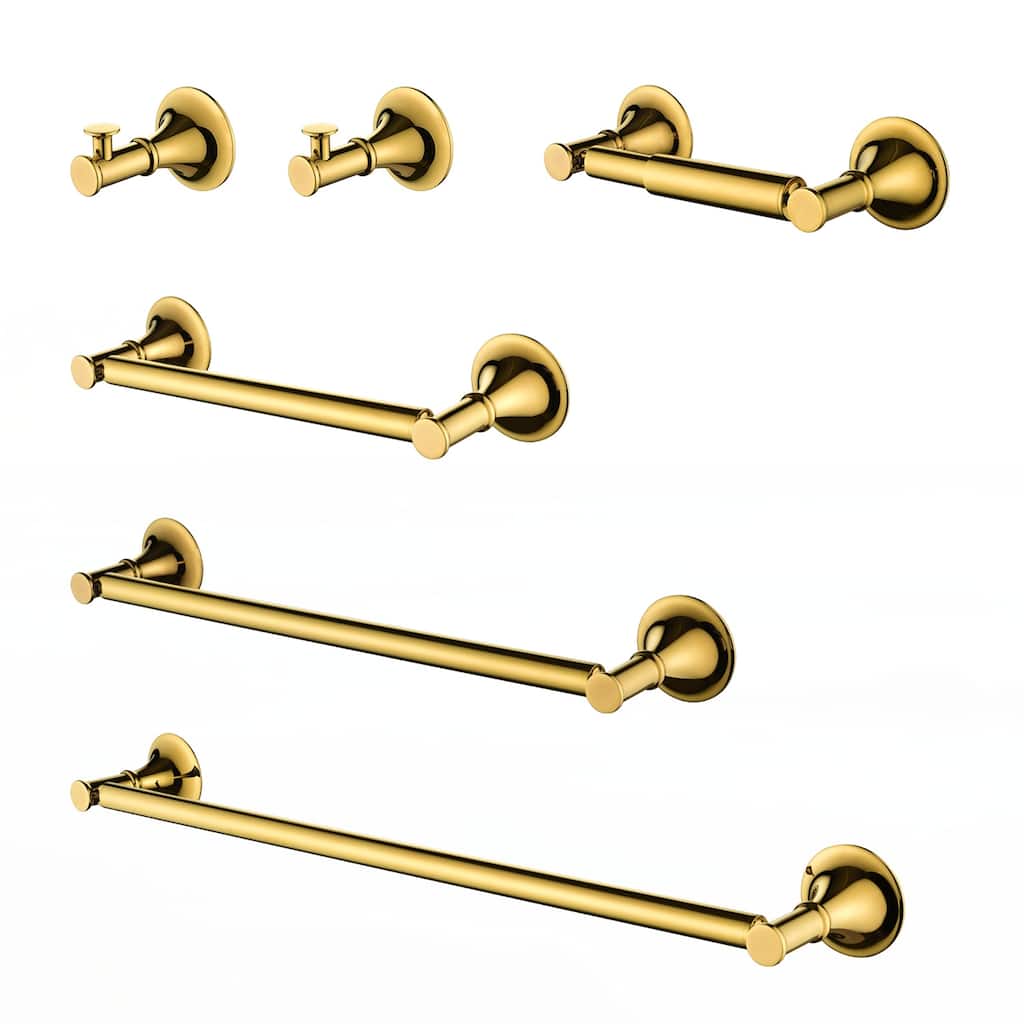 6 Piece Bathroom Towel Rack Set Wall Mount