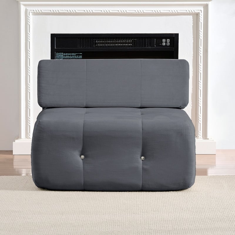 Mixoy Modern Velvet Single Sofa, 1-Seater Modular Sofa Couch with Rivet Trim for Living Room
