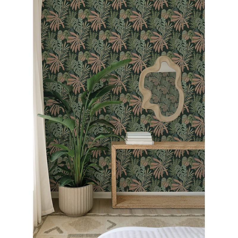 A-Street Prints Alocasia Multicolor Tropical Foliage Wallpaper