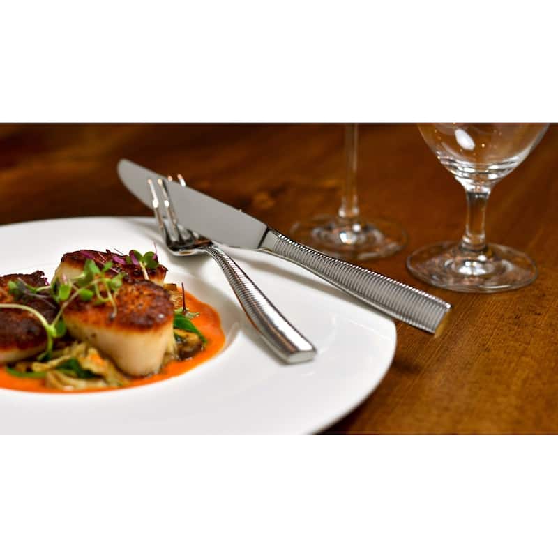 Fortessa Lucca 18/10 Stainless Steel, 5PC Flatware Set (Service for 1), Silver - 5 Piece Set