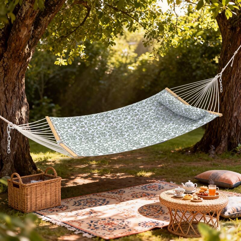 EROMMY Modern Portable Hammock, Hand-Woven Ropes, Anti-Tipping Design for Backyards, Beaches & Campsites