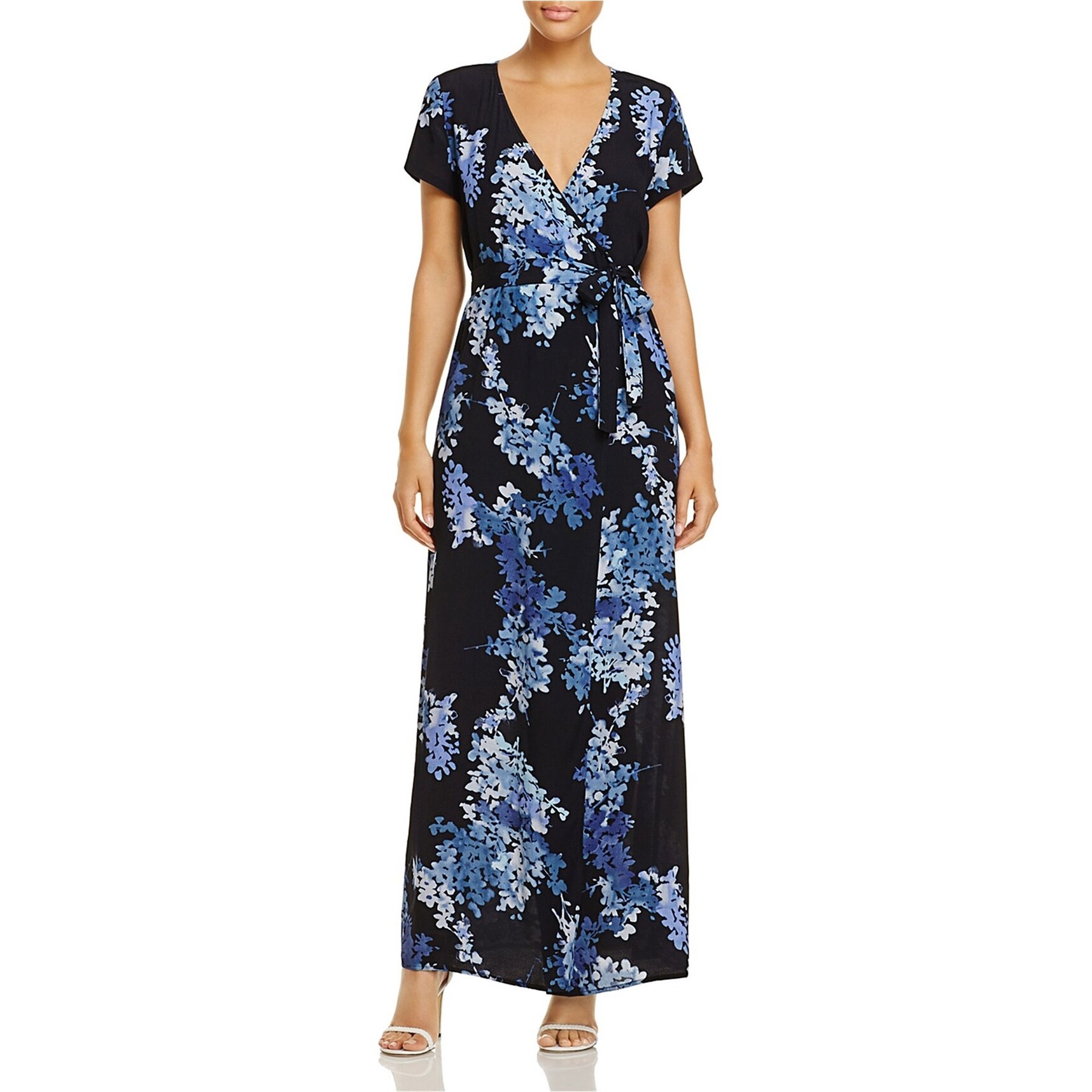 blue maxi wrap dress