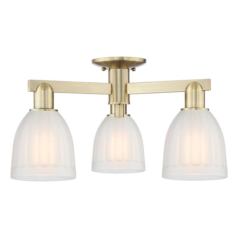 Innovations Lighting Endless Possibilities Arcadia - Brookfield - 3 Light 23" Semi-Flush Mount - Antique Brass