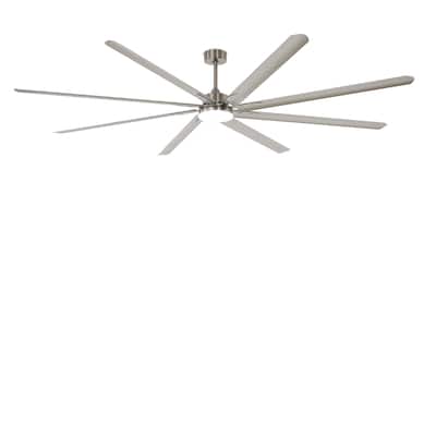 100 Inch Large outdoor Ceiling Fan with Remote: Industrial Ceiling Fan with Light for Patio Shop Garage Brushed Nickel