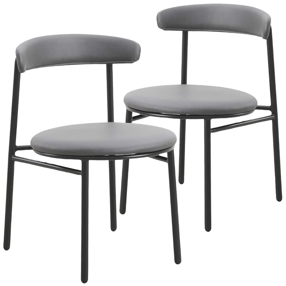 Lume Modern Polyester Upholstered Dining Chair with Strong Metal Legs and Cushioned Seating Accent Side Chair Set of 2