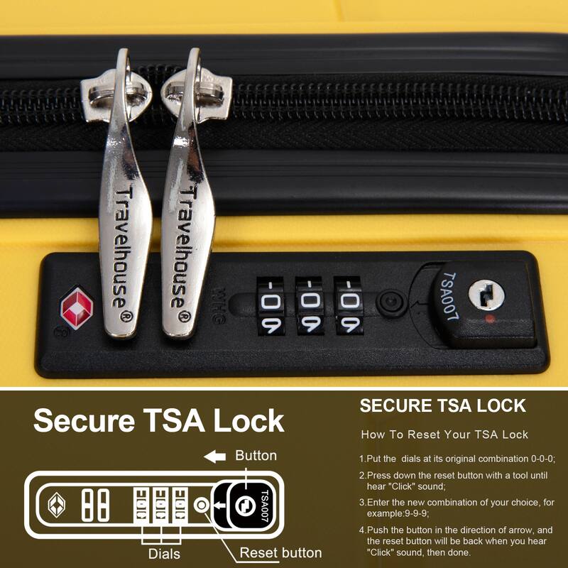 Merax 3 Piece High Quality Luggage Set, Hardshell Lightweight Durable Suitcase with TSA Lock and Spinner Wheels