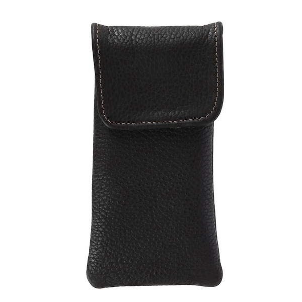 CTM® Leather Soft Eyeglass Case with Holster Clip - one size
