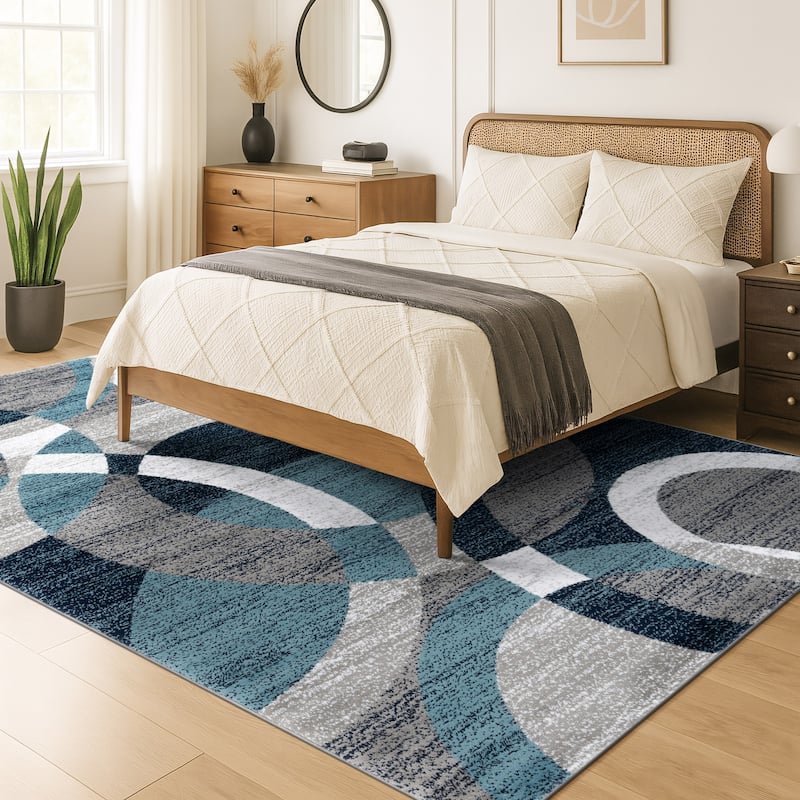 World Rug Gallery Geometric Circles Area Rug