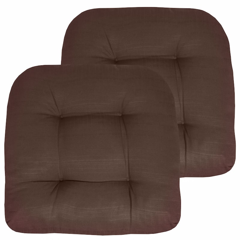 Indoor-Outdoor Reversible Patio Seat Cushion - Chocolate - Set of 2