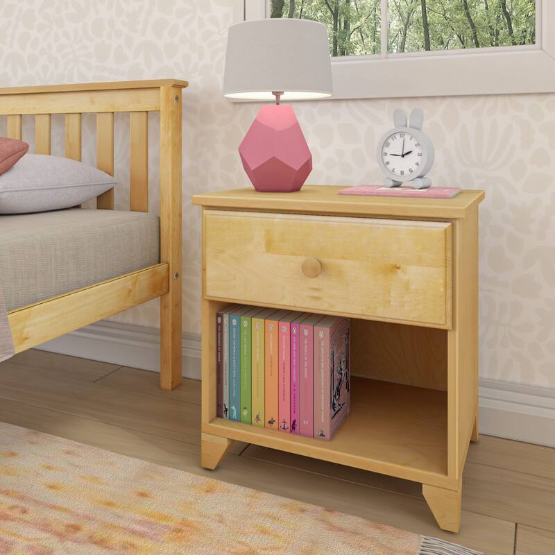 Max and Lily Nightstand with 1 Drawer - Natural