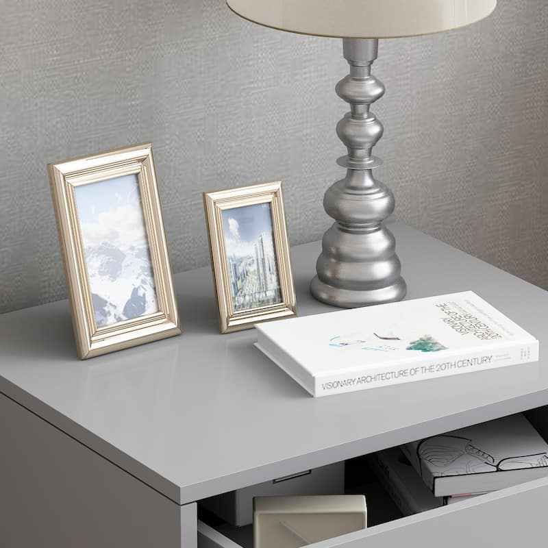 2-Drawer Nightstand With One-Shelf