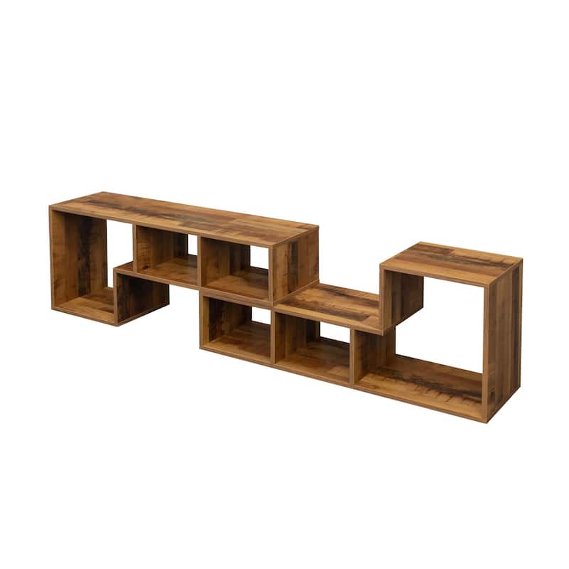 Double L-Shaped TV Stand Entertainment Center,Display Shelf