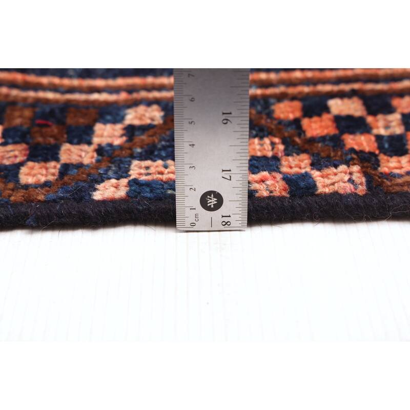 ECARPETGALLERY Hand-knotted Melis Vintage Navy Wool Rug - 4'2 x 5'8