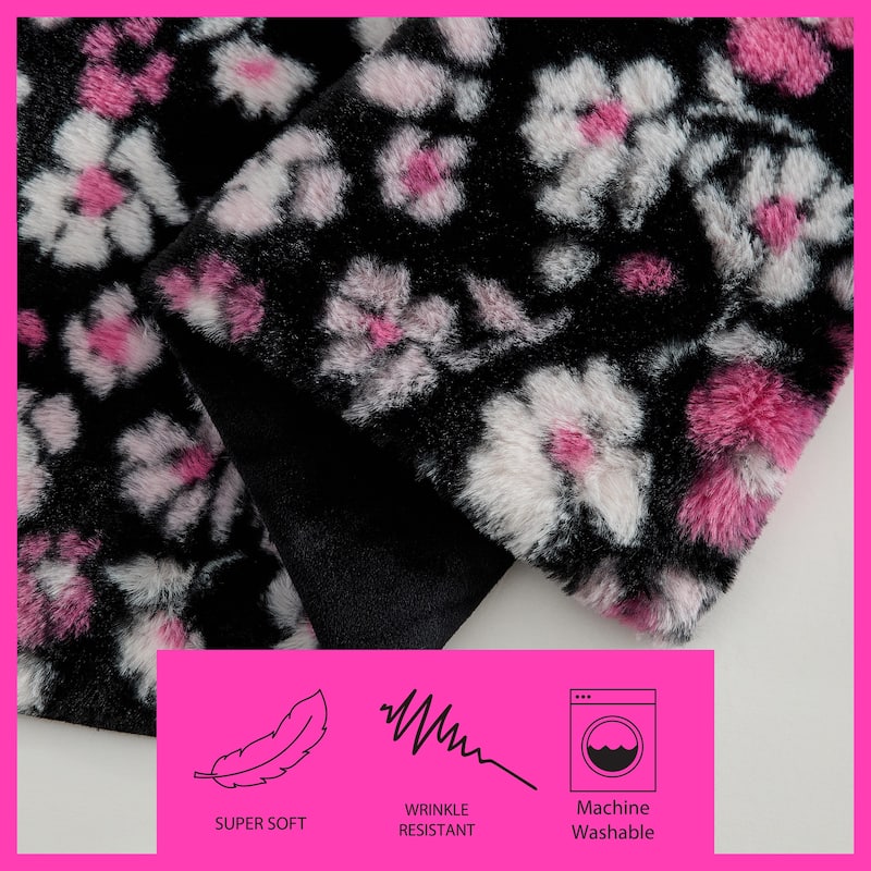 Betsey Johnson Faux Fur Reversible Throw Blanket