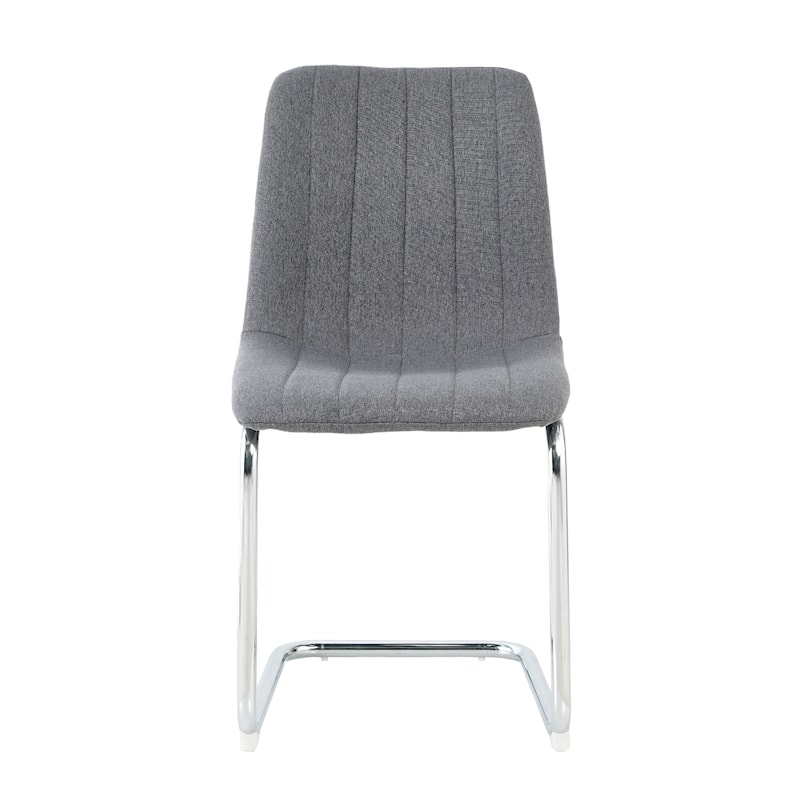 simple light luxury dining chair with metal leg Set of 4