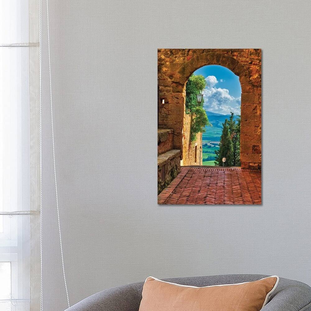iCanvas "Arch With The View Of The Tuscan Countryside, Pienza, Tuscany, Italy" by George Oze Canvas Print