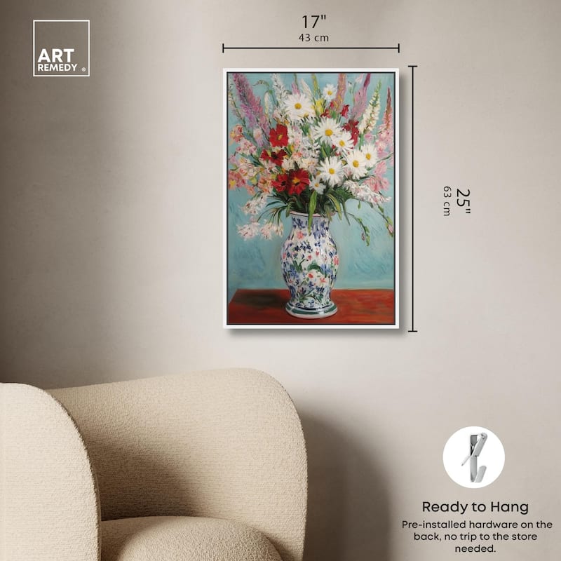 Flowers on a Table Canvas by Art Remedy