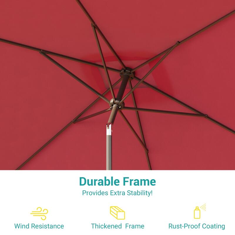 BONOSUKI 6x9FT Patio Market Umbrellas Table Umbrella with Tilt Button