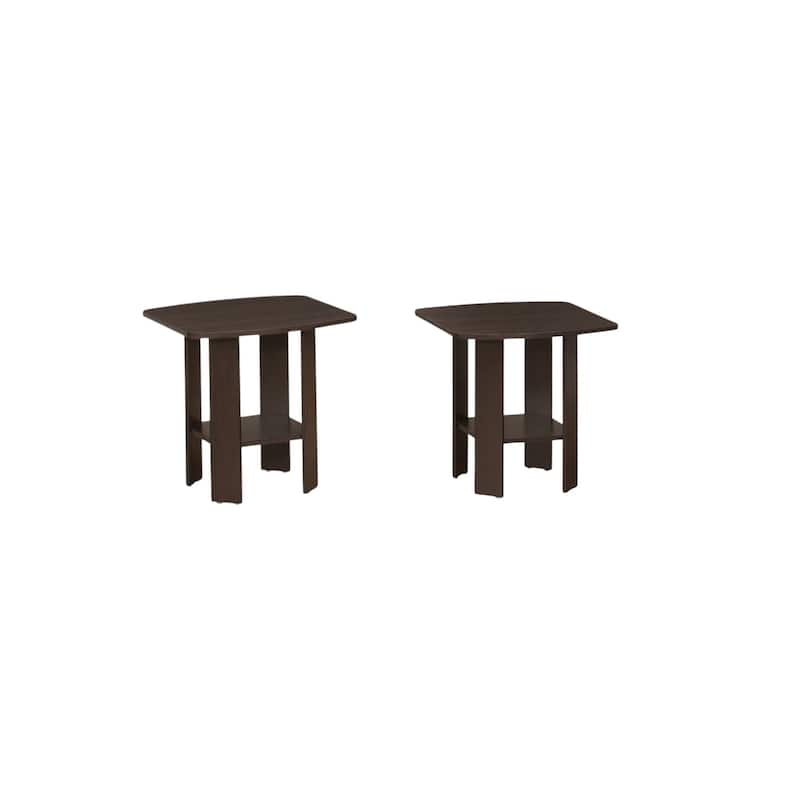 HomeRoots Set of Three 36" Brown Coffee Table With Shelf - 36.00 in. x 16.25 in. x 21.50 in.