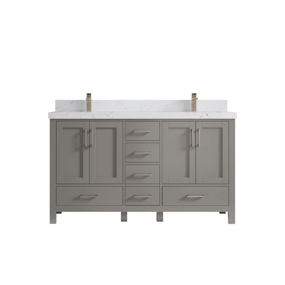 Willow Collections 60 in. W x 22 in. D Malibu Double Sink Bathroom Vanity with Countertop