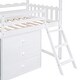preview thumbnail 17 of 16, Twin Size House Loft Bed Low Bedframe, with Black Boards, Cabinet & Storage Drawers, Wooden Loftbeds for Kids Teens Boys Girls