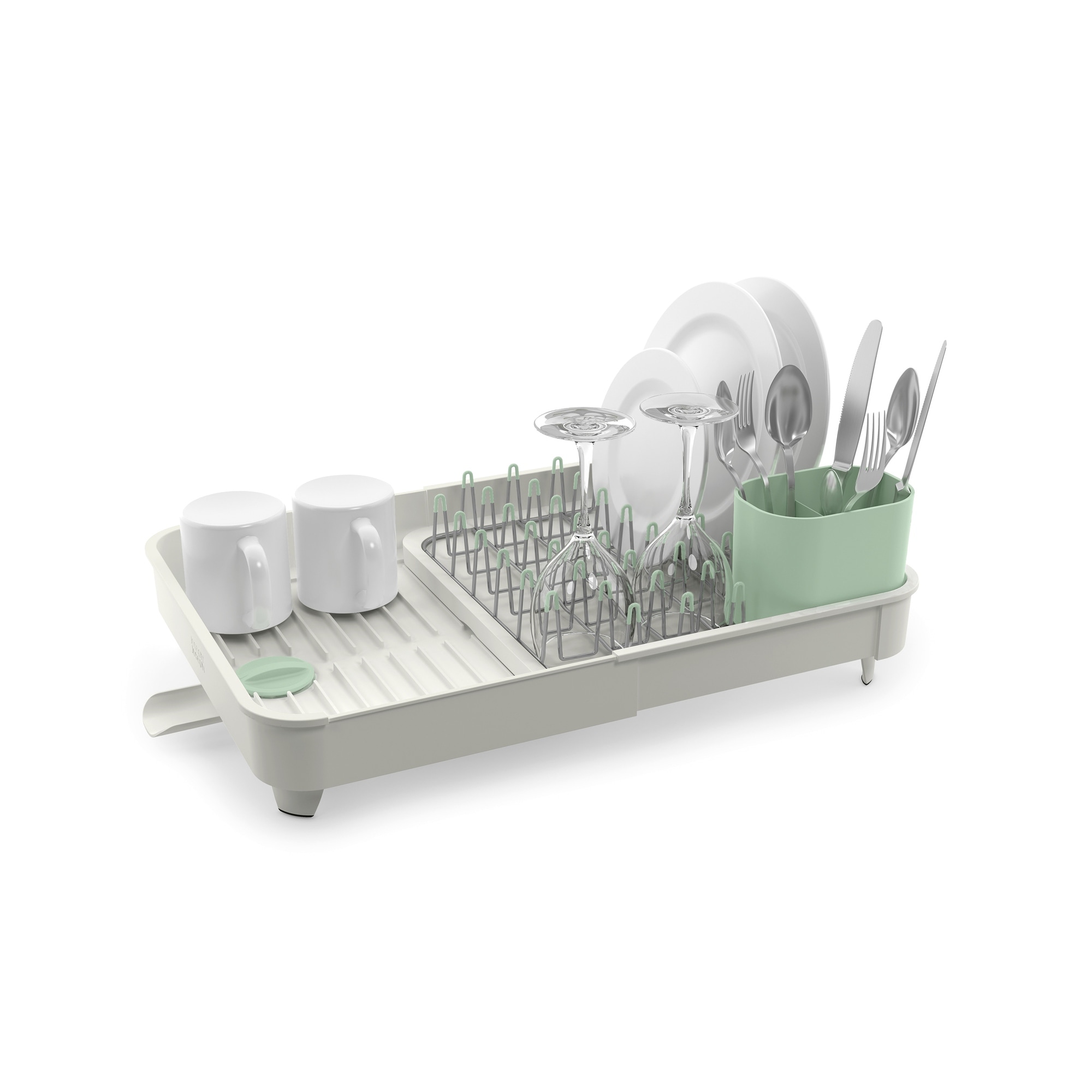 Stainless Steel Expandable Dish Rack with Drainboard and Swivel Spout -  Costway