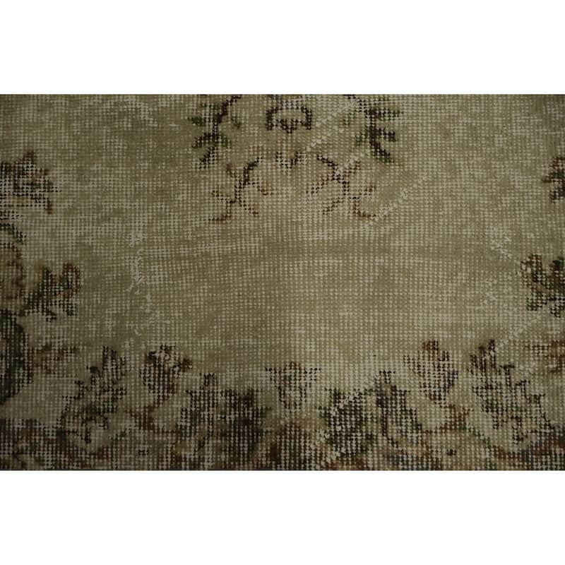 Hand Knotted Oriental 100% Wool Carpet Transitional Floral Beige & Ivories Anatolian Area Rug - 6' 11'' X 3' 9''