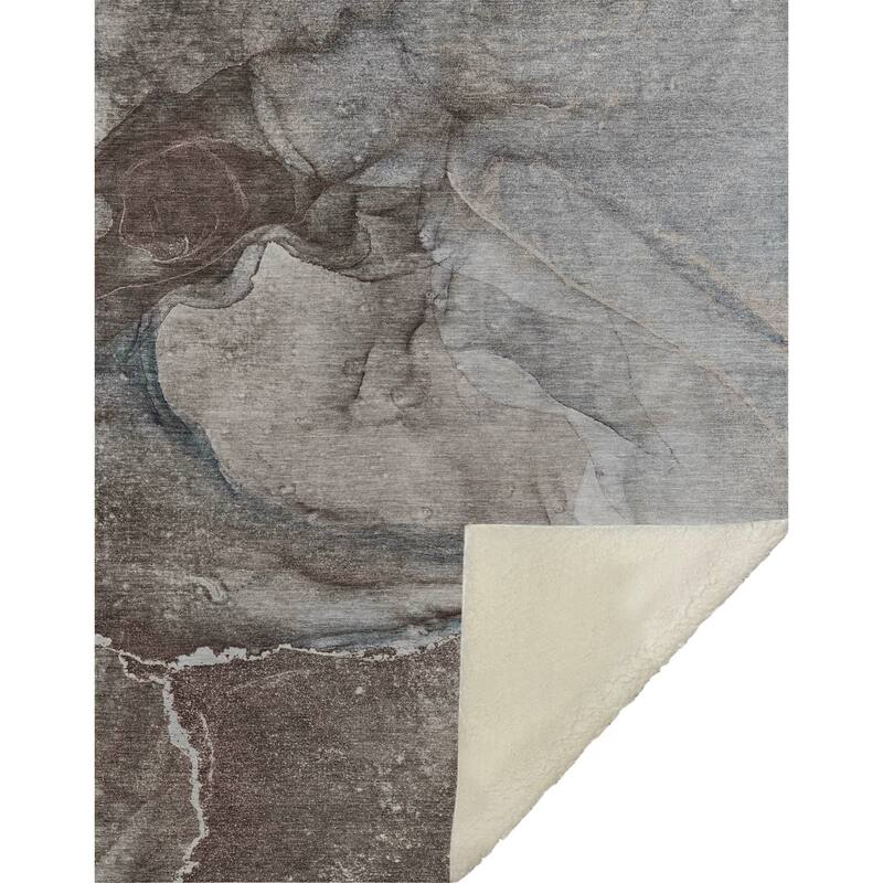 Premium Machine Washable Contemporary Sherpa Throw Blanket