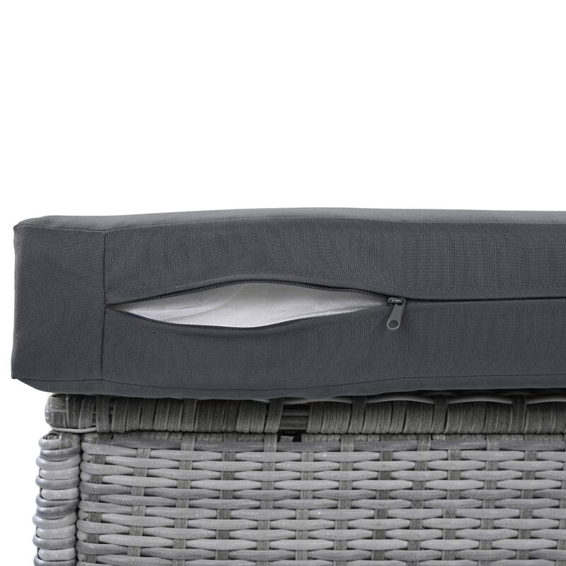 Outdoor Rattan Furniture Set with Adjustable Table, Recliners and 2 Ottomans