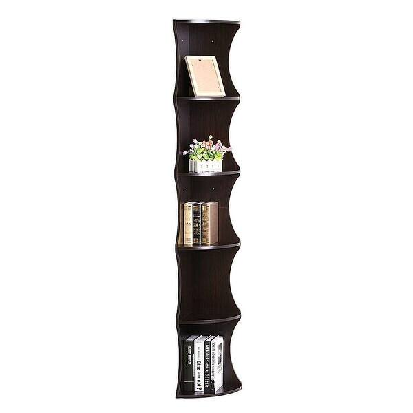 Shop 5 Tier Brown Round Wall Corner Shelf Stand Storage Skinny