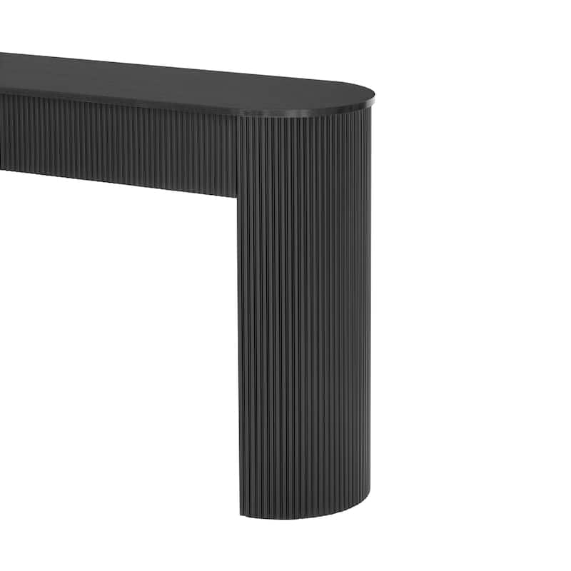 Fluted Design 54" Entryway Table with and Storage Drawers