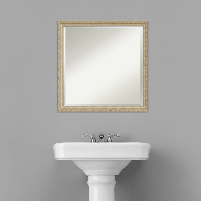 Beveled Bathroom Wall Mirror - Paris Champagne Frame - Paris Champagne