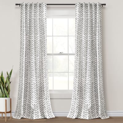 Lush Decor Hygge Modern Arrow Linen Look Window Curtain Panels Set