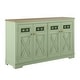 preview thumbnail 10 of 22, 57.4" Farmhouse Storage Sideboard Buffet Cabinet with 4 Glass Doors and Adjustable Shelves