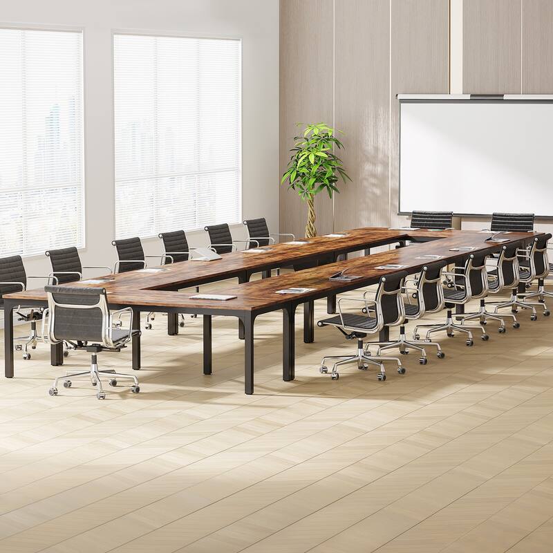 78.74-Inch Conference Table Set,13FT Conference Room Table, Large Rectangle Meeting Seminar Tables Set,Long Business Tables