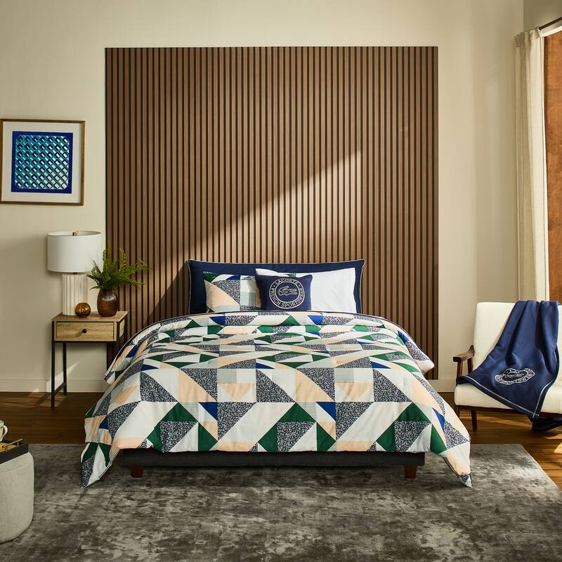 Lacoste Signature Cotton 3-Piece Comforter Set - Twin