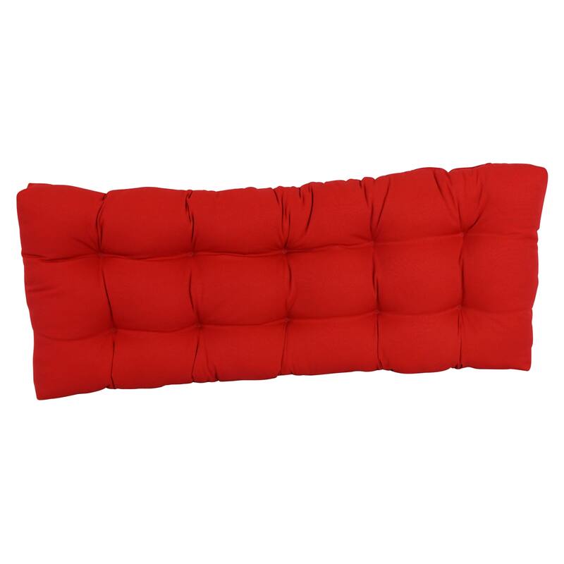 Solid Twill Tufted Indoor Bench Cushion (Multiple widths from 42 to 60 inch)
