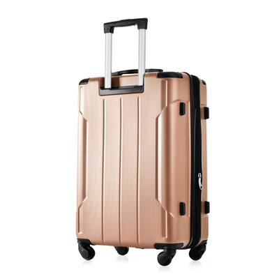 24" Lightweight Single Suitcase Hardshell Expandable Spinner Luggage, Gold