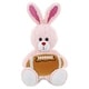 preview thumbnail 1 of 4, DolliBu Huggable Rose Gold Bunny Stuffed Animal with Football Plush - 8 inches